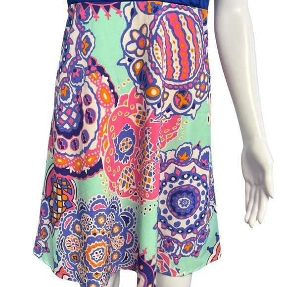 Judith March Women’s Blue Pink Strapless Fit and Flare Dress Sz. Medium - Picture 3 of 6